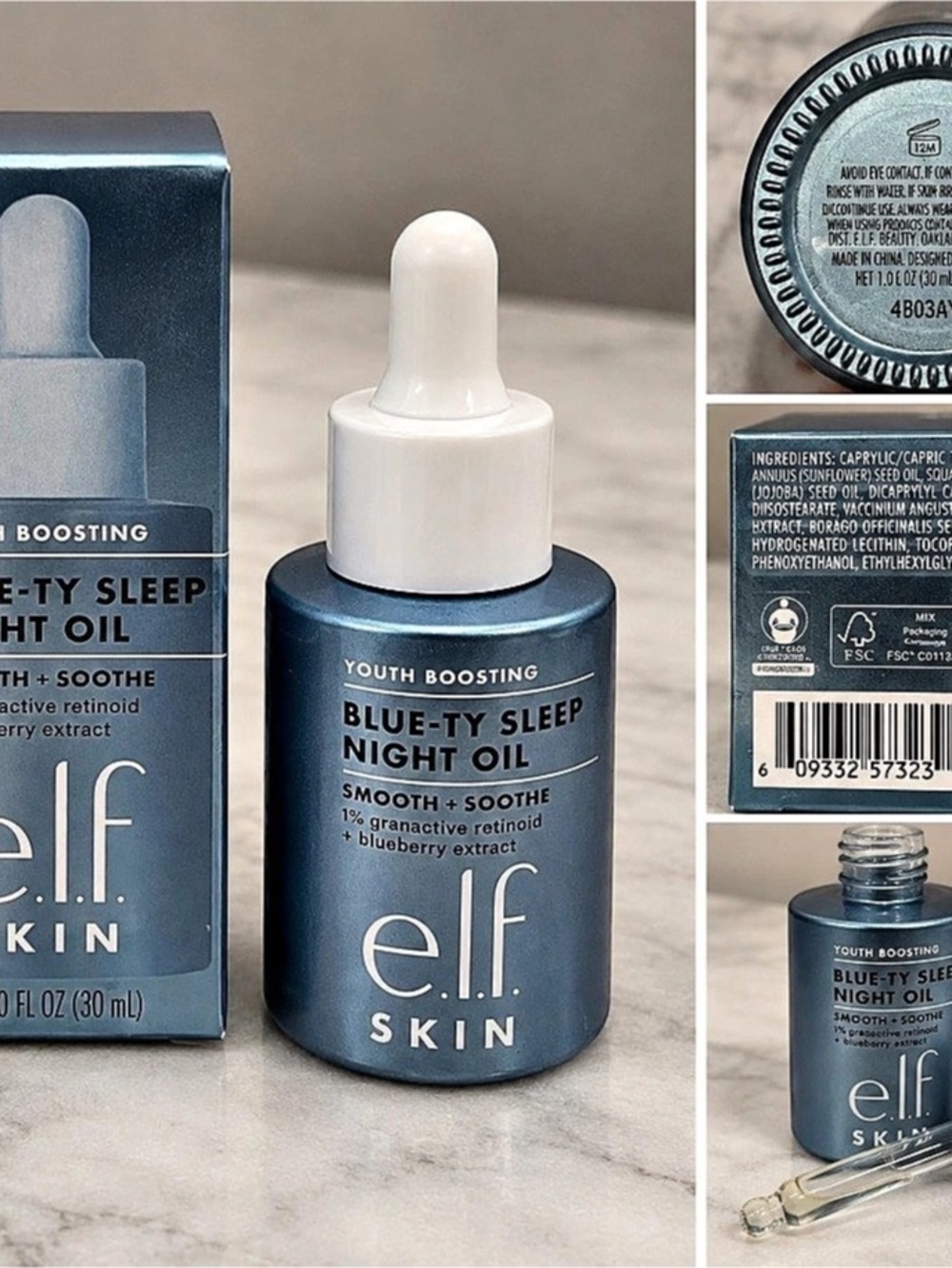 e.l.f. Blue-Ty Sleep Night Oil. Night Oil Cobalt Blue NWT